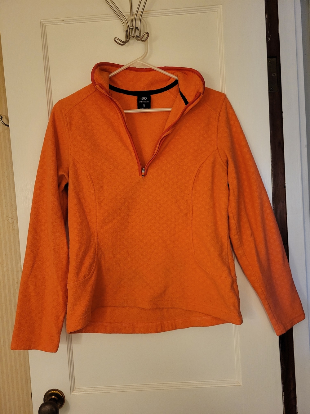 Lands' End Bright Melon Quarter-Zip Turtleneck Pullover
